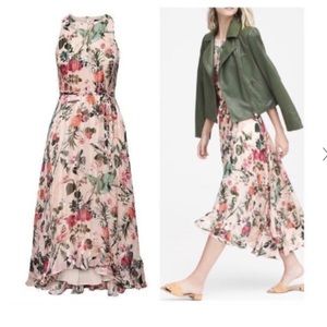 Banana Republic pink floral high low dress. Excellent condition worn once